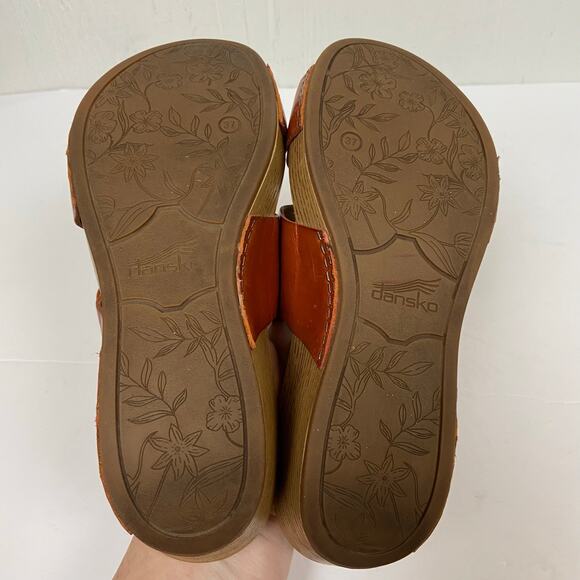 Dansko Lacee Burnished Calf Leather Strappy Sandal Rust Burnt Orange Size 37 - Picture 10 of 11